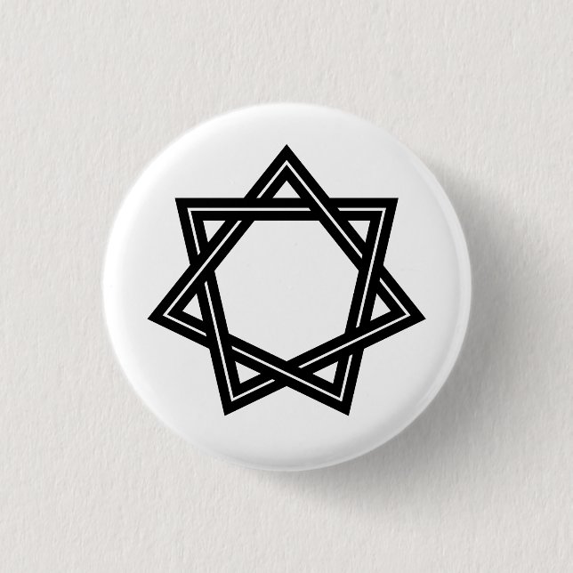 Obtuse Heptagram Button (Black) (Front)