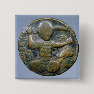 Obverse of coin depicting helmeted Turk 15 Cm Square Badge