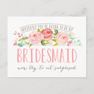 Obviously Bridesmaid Rose Garden Card