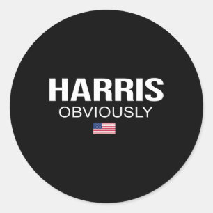 Obviously For President 2024 Kamala American Flag  Classic Round Sticker
