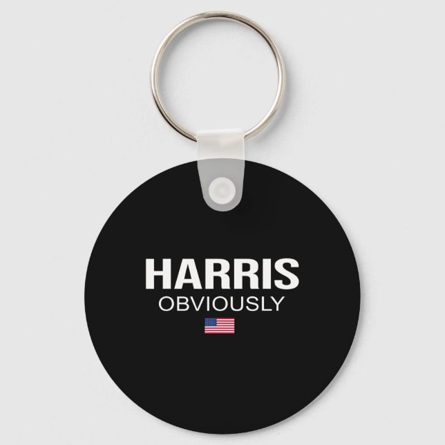 Obviously For President 2024 Kamala American Flag  Key Ring (Front)