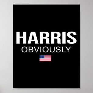 Obviously For President 2024 Kamala American Flag Poster