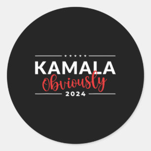 Obviously Harris Waltz 2024 Election Kamala Harris Classic Round Sticker