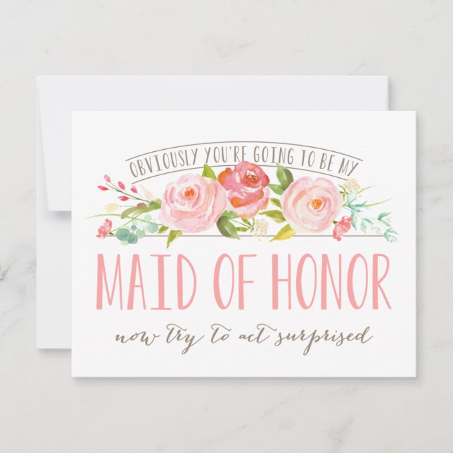Obviously Maid Of Honour Rose Garden Card (Front)