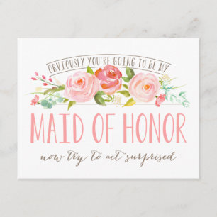 Obviously Maid Of Honour Rose Garden Card