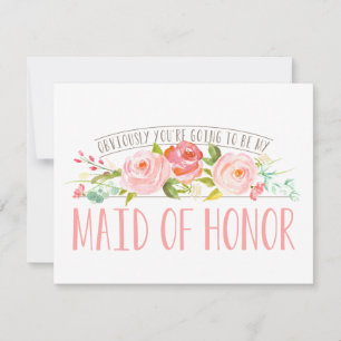 Obviously my Maid of Honour Rose Garden Invitation