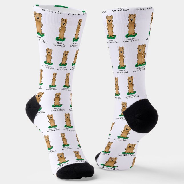 Obviously, you have issues - Funny irritated dog Socks (Angled)