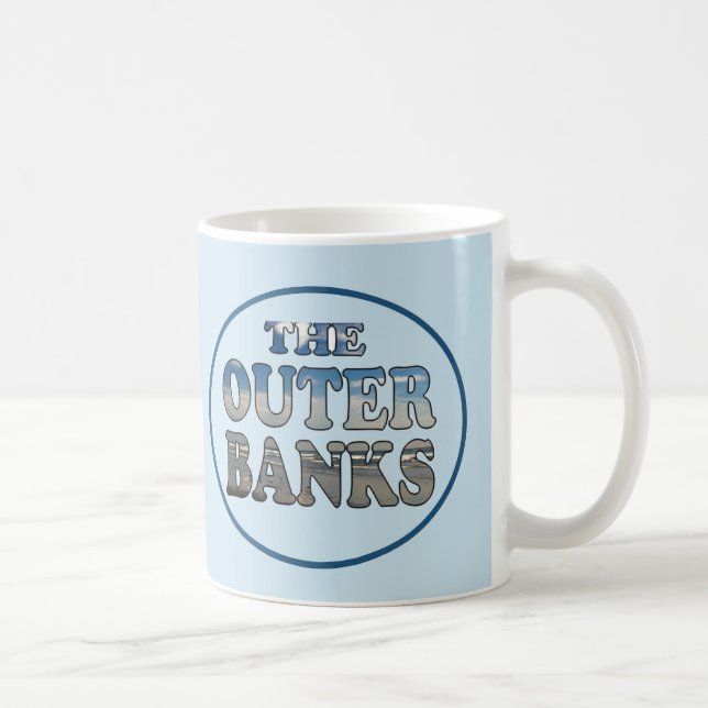  OBX Beach Text  Coffee Mug (Right)