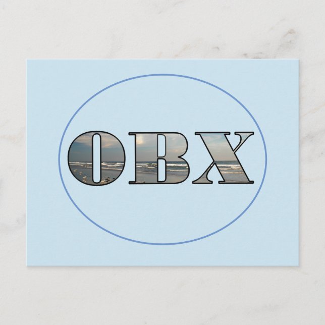 OBX Beach Text  Postcard (Front)