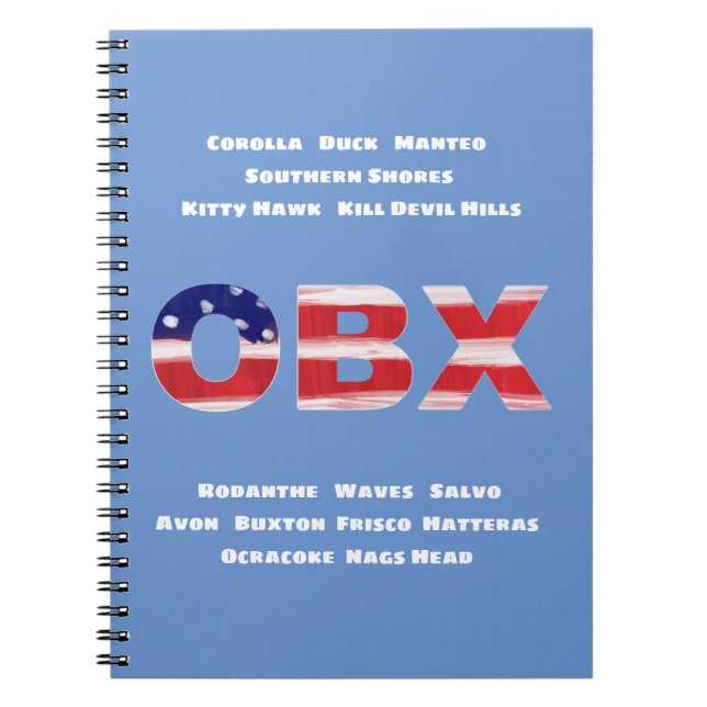 OBX Flag Text And Towns   Notebook (Front)