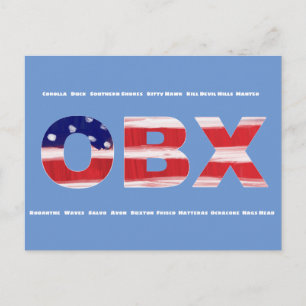 OBX Flag Text And Towns Postcard