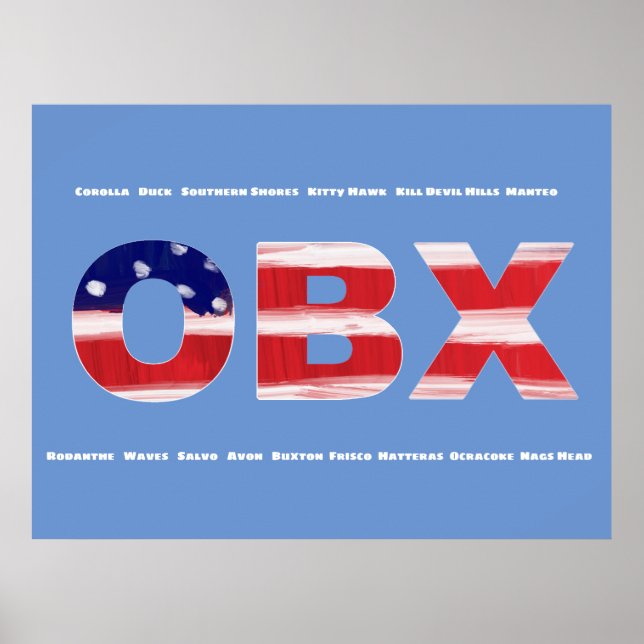 OBX Flag Text And Towns Poster (Front)