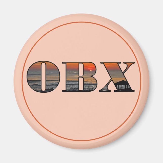 OBX Gazebo Sunrise Text Magnet (Front)