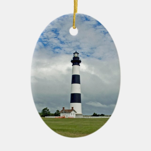OBX Lighthouse Ceramic Ornament (Front)