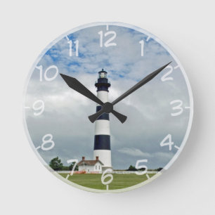 OBX Lighthouse Numbered Round Clock