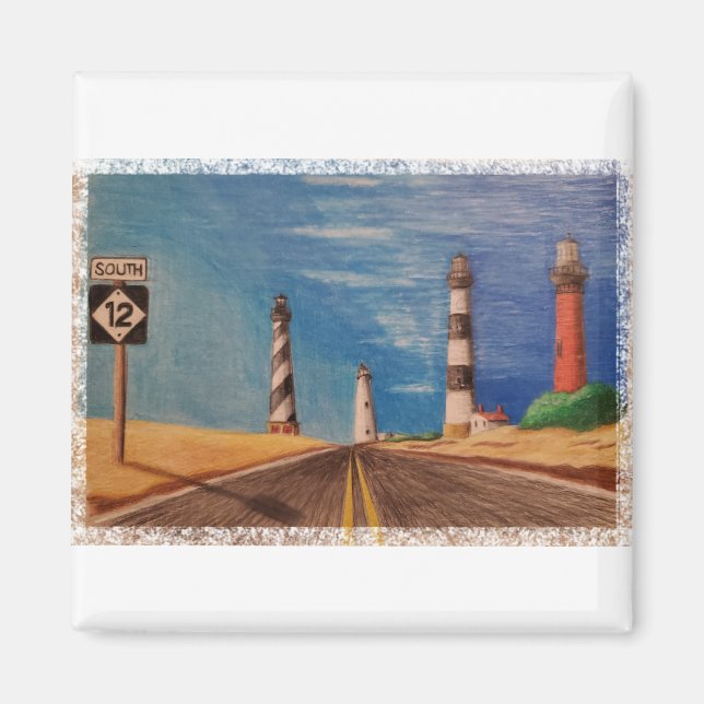 OBX Lighthouses Magnet (Front)