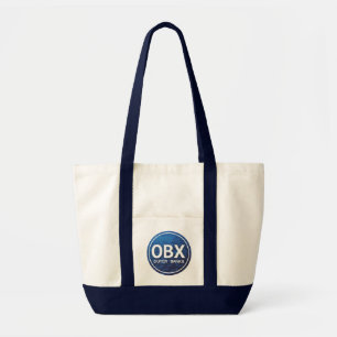 OBX NC Outer Banks North Carolina Blue Beach Tag Tote Bag