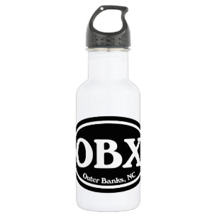 OBX Outer Banks Black Oval 532 Ml Water Bottle