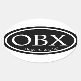 OBX Outer Banks Black Oval Oval Sticker