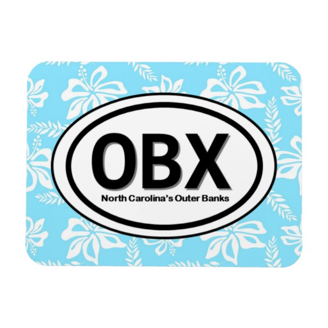 OBX Outer Banks NC Blue Magnet (Horizontal)