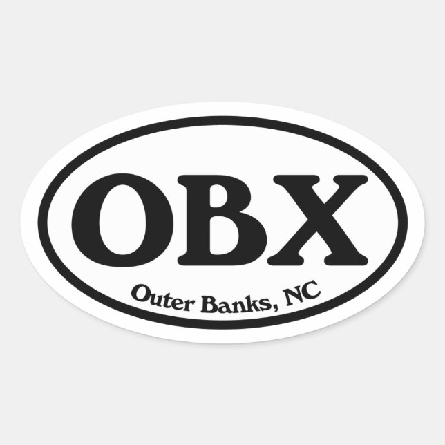OBX Outer Banks Oval Oval Sticker (Front)