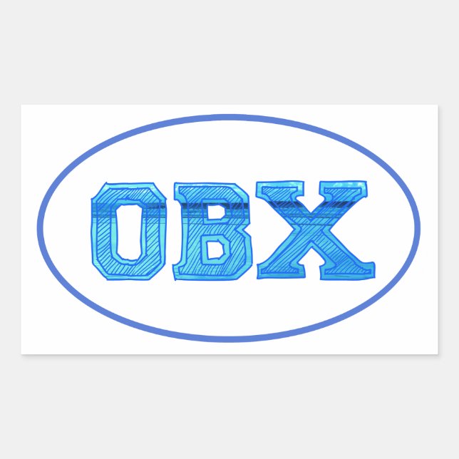 OBX Outer Banks Rectangular Sticker (Front)