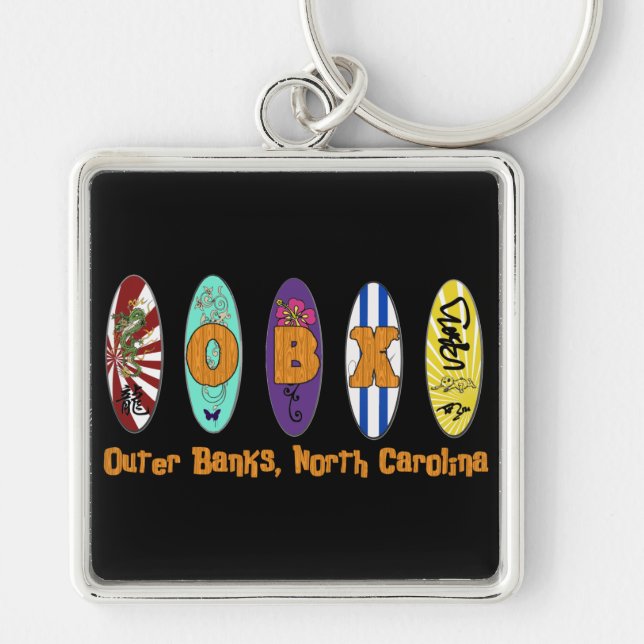 OBX Outer Banks Surf Board Keychain (Front)
