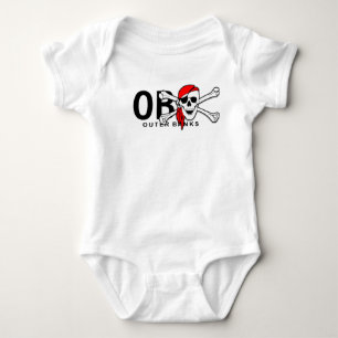 OBX Skull and Crossbones Pirate Outer Banks NC Baby Bodysuit