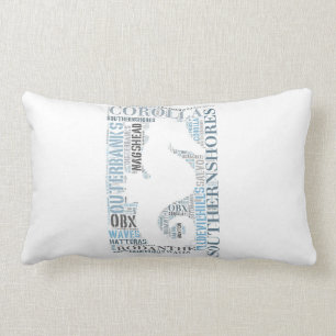 OBX Subway Art Lumbar Pillow - Seahorse