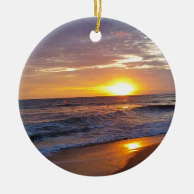 OBX Sunrise Outer Banks Sunrise Ceramic Ornament (Front)