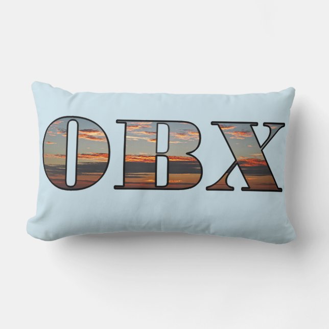  OBX Sunrise Text  Lumbar Cushion (Front)