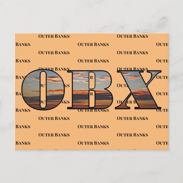  OBX Sunrise Text  Postcard (Front)