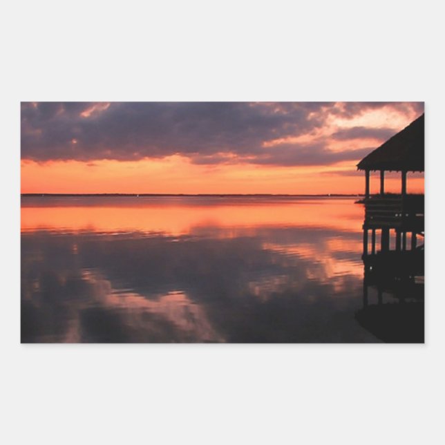 OBX Sunset Rectangular Sticker (Front)