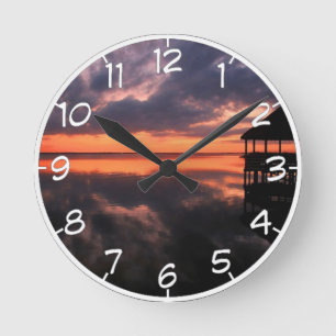 OBX Sunset Round Clock