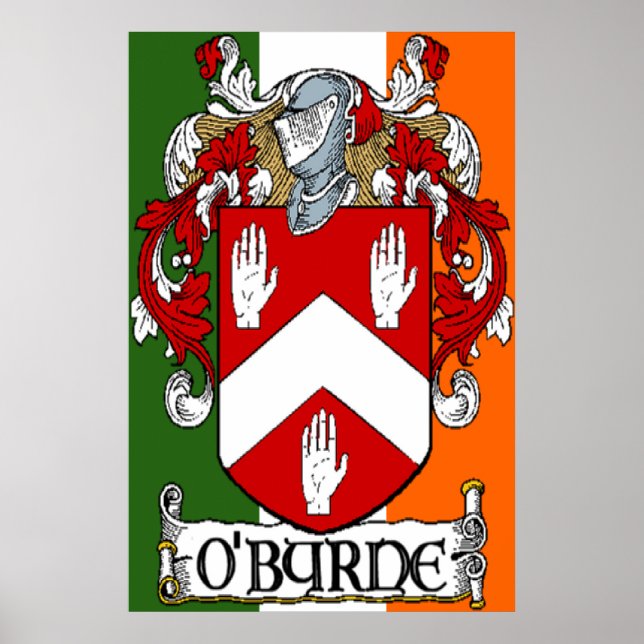 O'Byrne Coat of Arms Irish Flag Print (Front)
