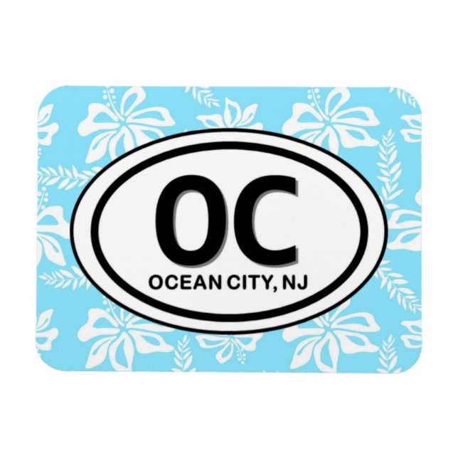 OC Ocean City NJ Blue Magnet (Horizontal)