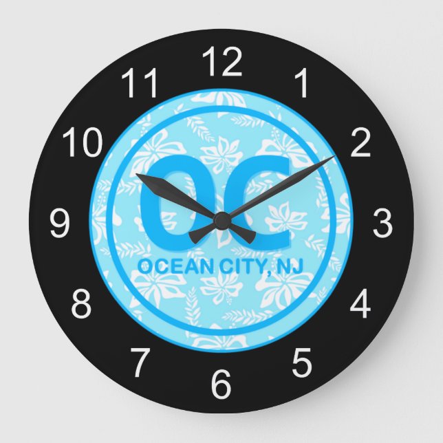 OC Ocean City NJ Blue Wall Clock (Front)