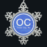 OC Ocean City NJ New Jersey Beach Christmas Snowflake Pewter Christmas Ornament<br><div class="desc">Ocean City New Jersey Beach Christmas Ornament. ~</div>