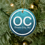 OC Ocean City NJ New Jersey Beach Tag Christmas Ceramic Ornament<br><div class="desc">OC Ocean City NJ New Jersey Beach Tag Christmas Tree Ceramic Ornament  ~ It can be personalised with a name,  year or any text that you wish to add.  -</div>