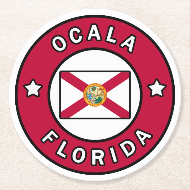 Ocala Florida Round Paper Coaster (Front)