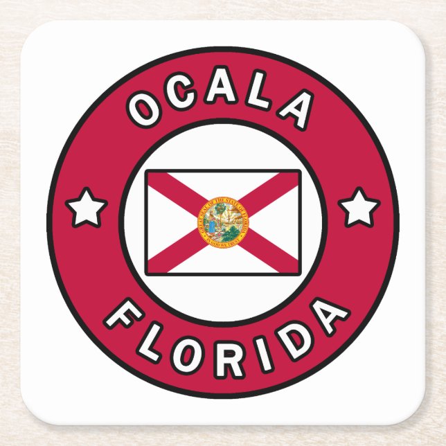 Ocala Florida Square Paper Coaster (Front)