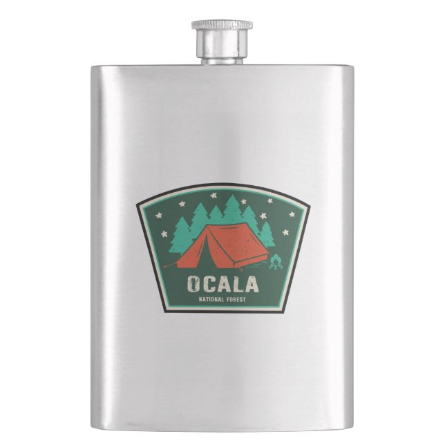 Ocala National Forest Camping Hip Flask (Front)