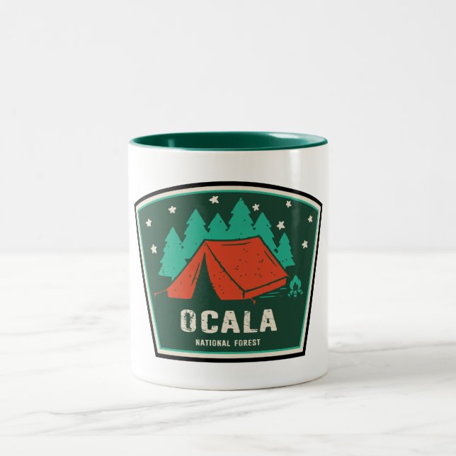 Ocala National Forest Camping Two-Tone Coffee Mug (Center)