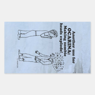 Ocarina Zombie Explode Rectangular Sticker