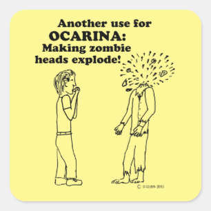 Ocarina Zombie Explode Square Sticker