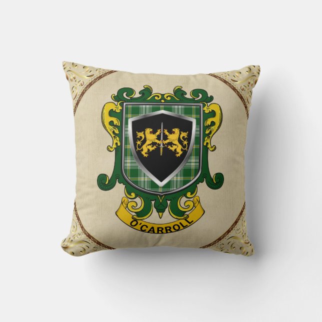 O'Carroll/Carroll Irish Shield Cushion (Front)