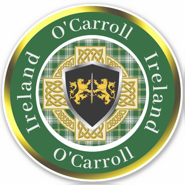O'Carroll Irish Shield/Celtic Cross Personalised (Front)