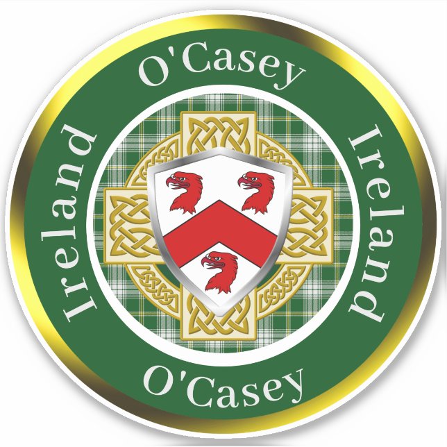 O'Casey Irish Shield/Celtic Cross Personalised (Front)