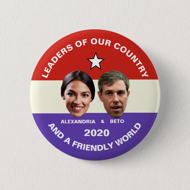 Ocasio-Cortez & O'Rourke in 2020 6 Cm Round Badge (Front)