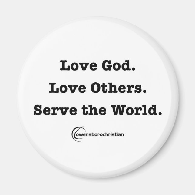 OCC Mission Magnet Round White (Front)